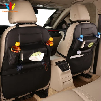 

Car Seat Storage Box Leather Convenience Net Bag Phone Holder Pocket Multi Pocket Organizer Car Accessories Shopping cart seat