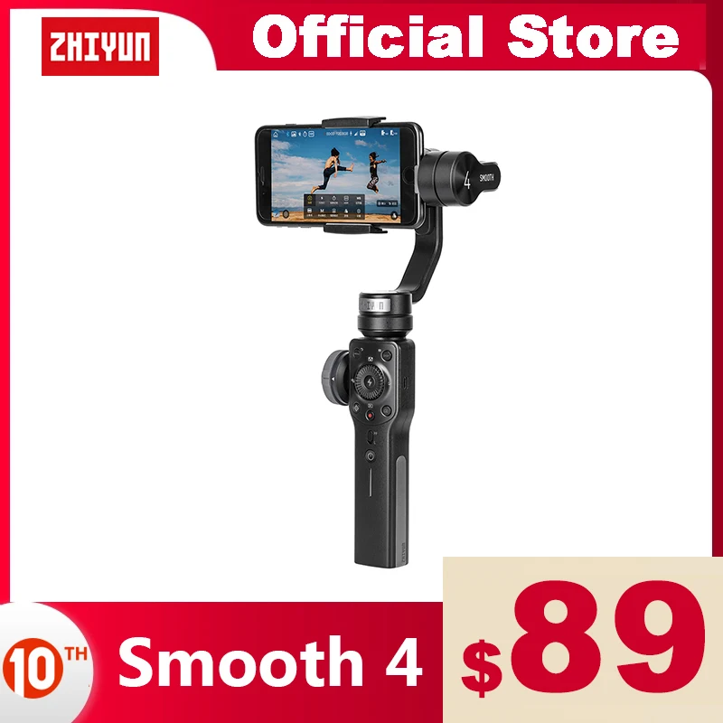 ZHIYUN Official Smooth 4 3-Axis Handheld Phone Gimbal Stabilizer for Smartphones iPhone XS 11 HUAWEI Xiaomi Samsung Galaxy
