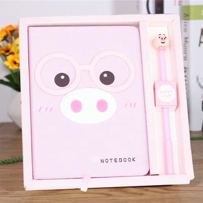 Милый Фламинго Единорог ручка для записной книжки набор школьный день записная книжка, дневник канцелярские принадлежности девушка подарок дропшиппинг - Цвет: Pig-2