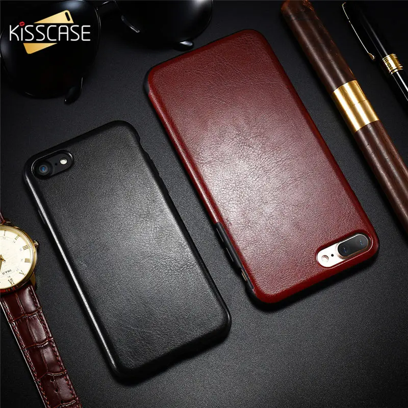 KISSCASE Оригинальный чехол для iPhone 6 6S Plus 7 8 Ретро сумасшедшая Текстура кожаный XR XS Max