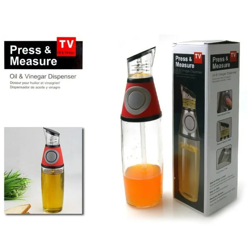 Пресс-тип Дозирующее масло бутылка масло, полезное для здоровья бутылка кухонная утварь измерение давления чайник чашка бытовые принадлежности