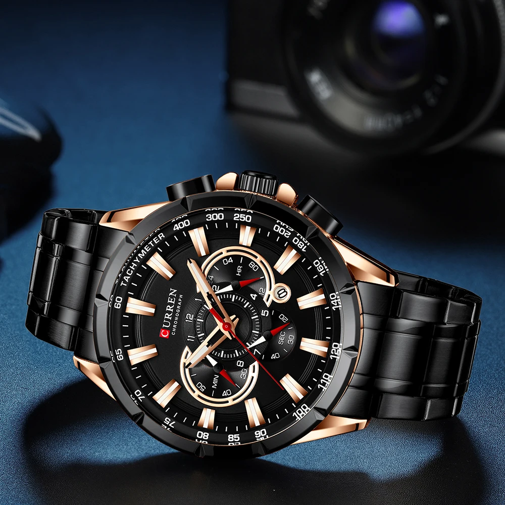 Curren Orologio da polso multifunzione cronografo impermeabile sportivo