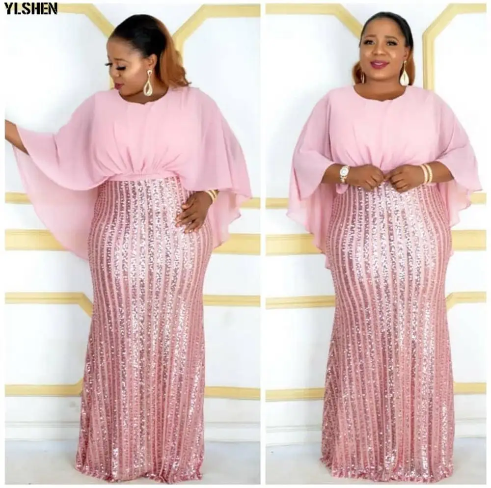 Африканские платья для женщин эластичное платье с блестками в африканском стиле