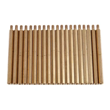 

GTBL 20pcs 60 mm x66 mm M3 Male Female Thread Brass PCB Hexagon Standoff Spacer