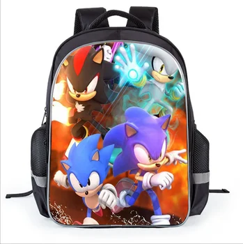 

Children's School Backpack Sonic The Hedgehog Kids School Bags Cartoon Animal Design Teenagers Large printed double Book-Bags