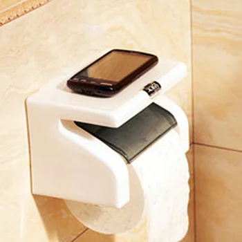 

1pc Creative Wall Mounted Toilet Paper Holder Paper Roll Holder Tissue Rack Phone Storage Box Rack Tissue Dispenser