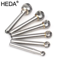 HEDA 6mm-16mm Tungsten Carbide Burr Bit Rotary Cutter Metal File Engraving Heads Hand Tools Set For Grinding Iron Wood Carving