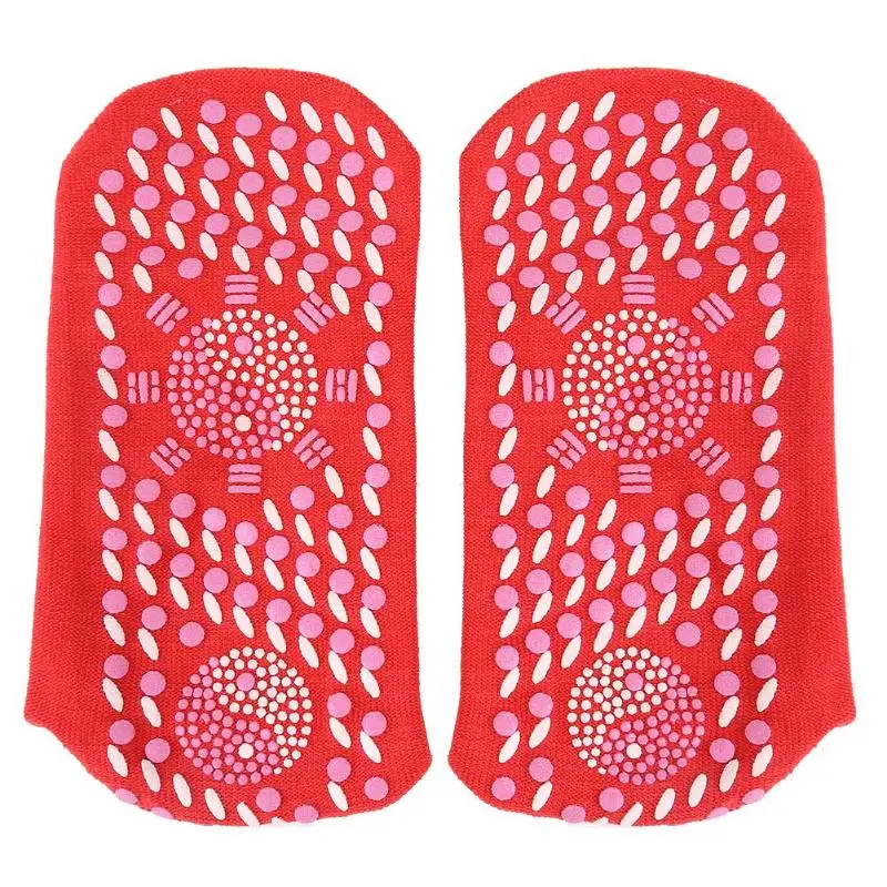 Саморазогревающиеся носки Магнитные Зимние теплые носки для велоспорта ледяная Рыбалка терапия удобные массажные носки для мужчин и женщин - Цвет: Красный
