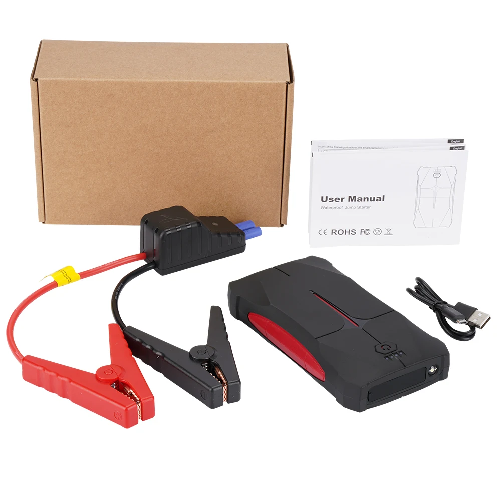 jump starter pack GKFLY 12V Portable Car Jump Starter Emergency Starting Device Waterproof Battery Booster Buster Power bank for Petrol Diesel Car battery jump starter