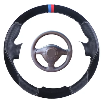 

Suede Leather Car Steering Wheel Cover For Golf 4 Passat B5 1996-2003 Seat Leon 1999-2004 Polo 2002/Custom Steering Wrap braid