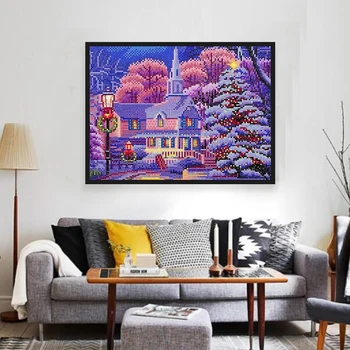 

DIY Full Drill Diamond Painting Christmas Fantasy Castle Rhinestone Embroidery Cross Stitch Home Wall Decor