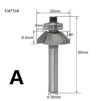 

1Pc 45 Degree 1/4*1/4 Bit CNC Milling Cutter Engraving Woodworking Carbide Coated Tipped Double Edge Miter Fold Tool