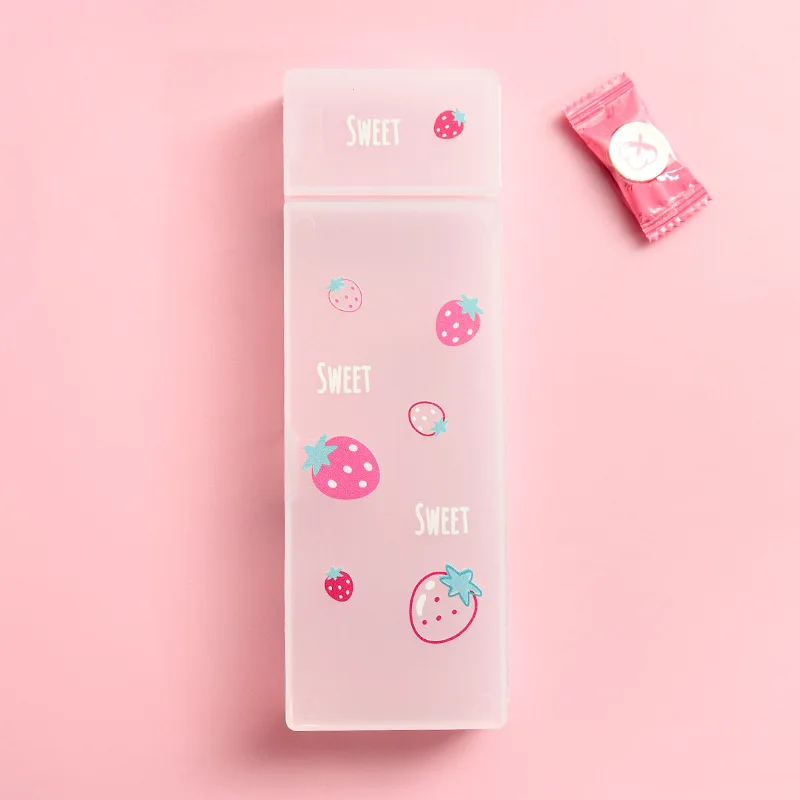 Kawaii милый девчачий тусклый полированный ПП пенал мультипликационный Большой Вместительный пенал для хранения канцелярских принадлежностей Органайзер чехол для школы - Цвет: 02