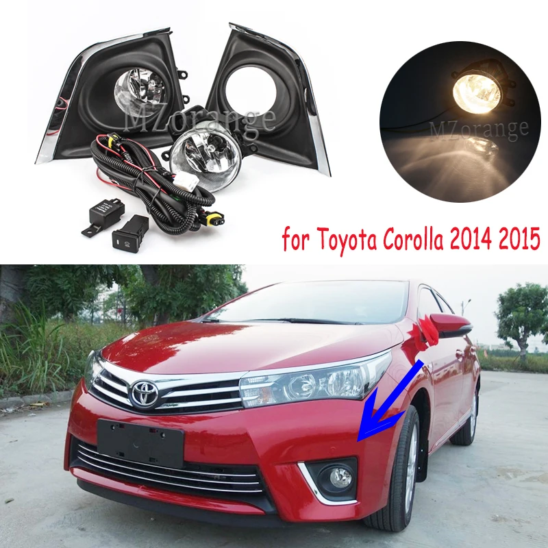 Fog Lights Headlight for Toyota Corolla 2014 2015 2016 led Halogen Foglight for corolla Fog lamps DRL cover switch accessories