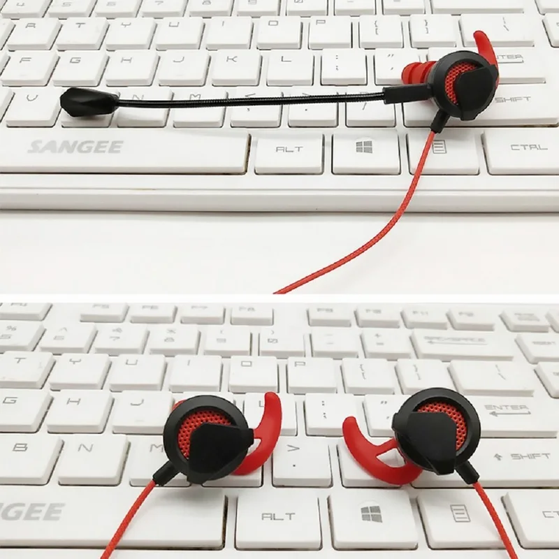 Game Headset Anchor HD Voice Call Computer Earbuds with Detachable Dual Mic 3 5mm Jack Wired Gaming Earphones for PC PS4 Xbox