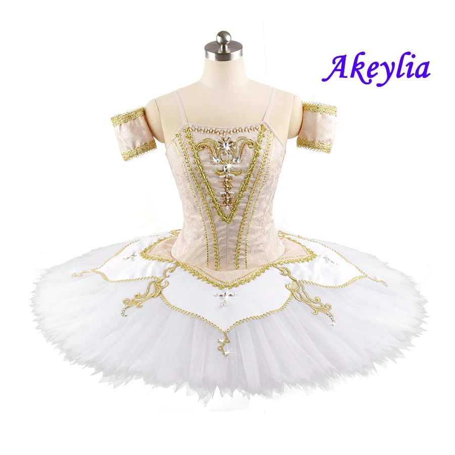 Champagne White Sleeping Beauty Professional Tutu For YAGP Sylvia Classical Ballet Dress Women Ballerina Girls Pancake Tutu