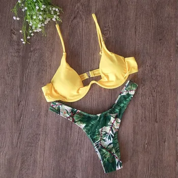 

Bikini 2019 Sexy Women Swimwear Brazilian Bikini Push Up Swimsuit Solid Beachwear Bathing Suit Thong Biquini Bikini Set