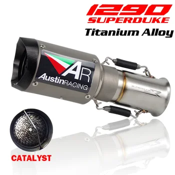 

Slip-on Motorcycle Exhaust Muffler Middle Link Pipe with Titanium AR Austin Escape Ctalyst DB Killer for KTM 1290 Super Duke R