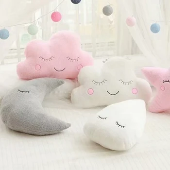 

Nordic Kids Room Nursery Decor Cloud Pillow Cushion Plush Stuffed Soft Moon Star Cloud Pillows Baby Boy Girl Bedroom Decor