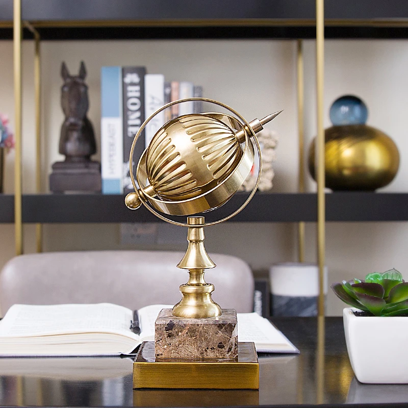 European Style Luxury World Travel Map Marble Metal Globe Decoration Gifts For Friend Birthday Housewarming Party Office Decor |