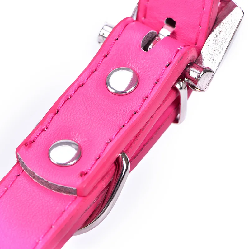 1PC Dog Cat traction rope necklace size can be adjusted Bling Pet Crystal collar Rhinestone PU Leather Crystal Diamond Puppy
