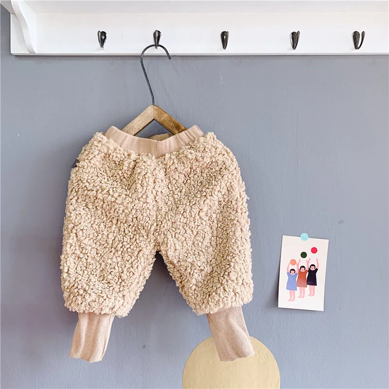 pants Детские спортивные штаны для холодной зимы, штаны с мехом для маленьких мальчиков и девочек, теплая одежда, штаны для детей, бархатные утепленные брюки, детские леггинсы - Цвет: pants