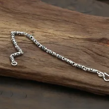 S925 ювелирные изделия из стерлингового серебра корейский Ретро для мужчин и женщин тайское серебряное гравированное браслет из бамбука