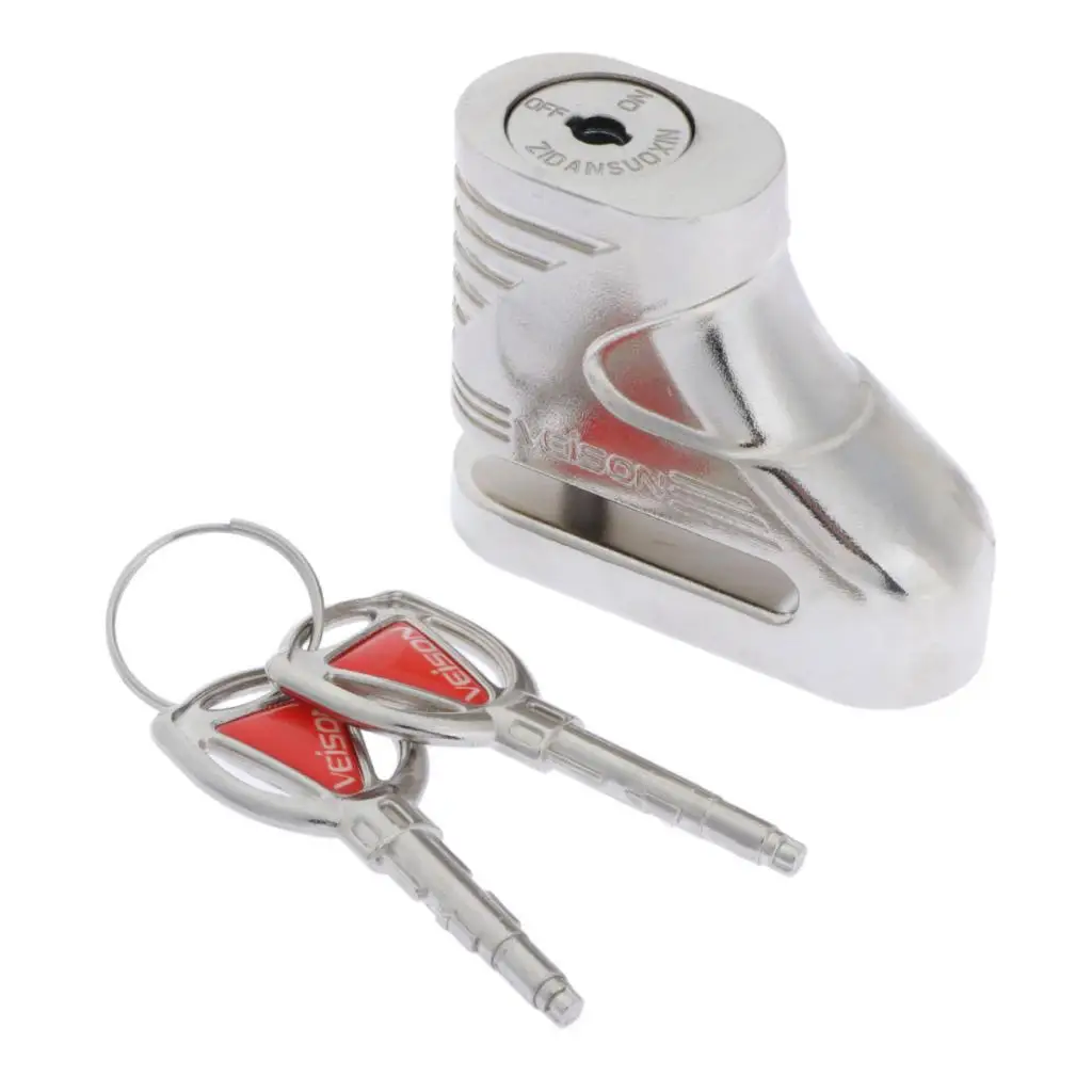 Disc Lock wiith 2 Keys, Anti Theft Motorcycle Wheel Padlock,5mm Dia Pin for Bike Motorbike