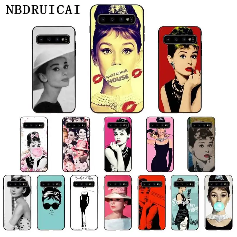

NBDRUICAI Audrey Hepburn Novelty Fundas Silicone Phone Case for Samsung S9 plus S5 S6 edge plus S7 edge S8 plus S10 E S10 plus