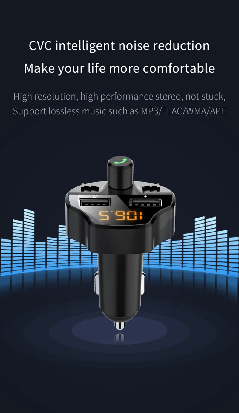 Bluetooth 5.0 Car Charger MP3 Fast Car Charger 3.1A Dual USB For BMW E46 E39 E90 E60 E36 F30 F10 E30 E34 X5 E53 M F20 X3 E87 E70