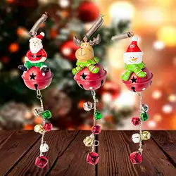 Рождественские украшения железные художественные Подвески рождественские колокольчики Мультфильм Санта снеговики, елки подвеска