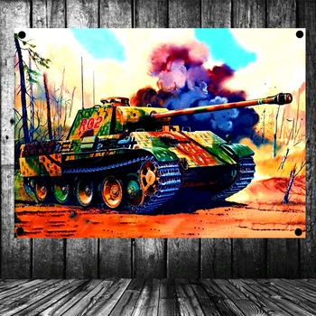 

WW2 GER Wehrmacht Panther Tank Panzer Posters Senior Art Waterproof Cloth Flag Banner Tapestry Wall Art Vintage Decor Upholstery