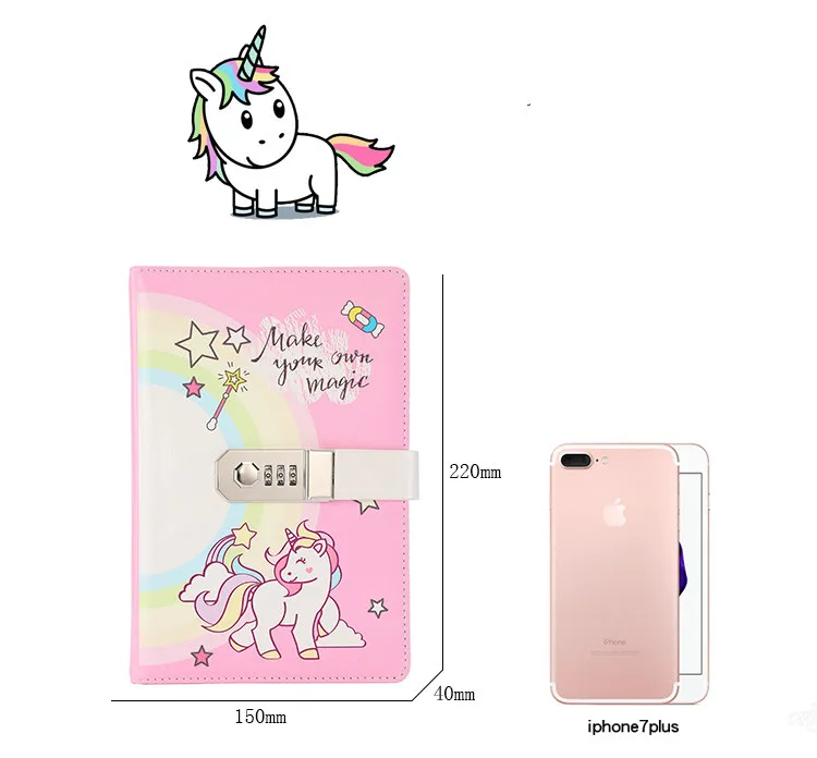 Unicorn Notebook Diary With Password Lock