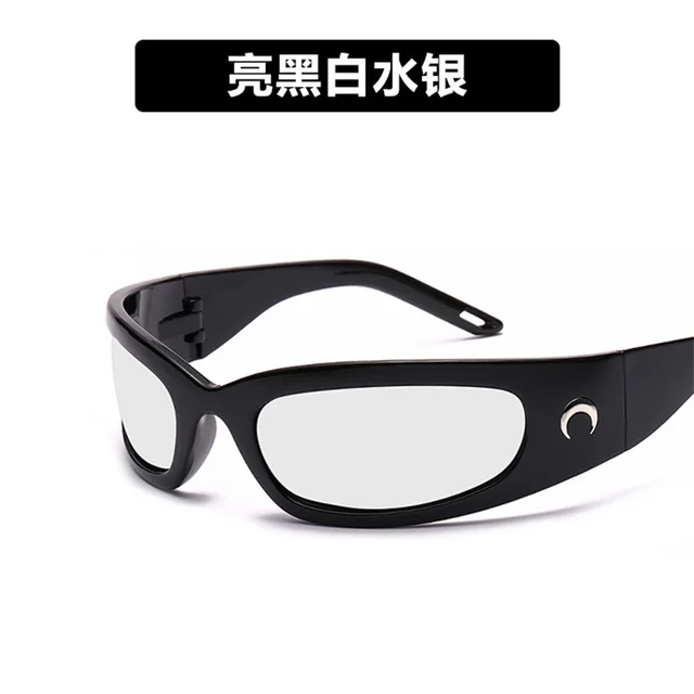 2021 New Moon Rectangular Sunglasses for Women Man Vintage Outdoor Cycling Sports Hip Hop Punk Sun Glasses UV400 Trend Female 5