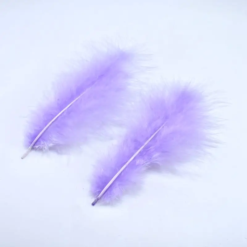 Light purple 100 шт пушистые перья индейки Марабу для рукоделия 10-15 см DIY красочные перья украшения для дома Рождественская вечеринка свадебное украшение - Цвет: Light purple