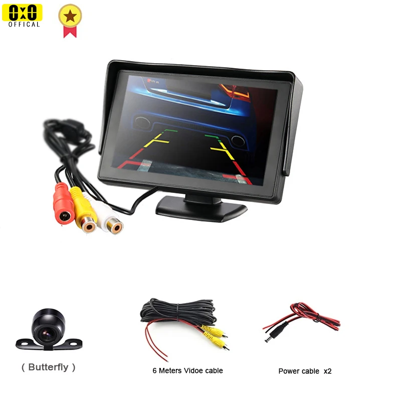 rear view mirror monitor Car Reverse Monitor 4.3 Inch HD Rear View Camera  Monitor with LED Night Vision Camera Parking Camera Monitor headrest dvd player Car Monitors