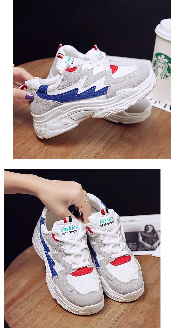 Women Comfortable Sneaker Shoes Pink Chunky Sneakers Platform Wedge Wedges Shoes for Women Zapatos De Mujer Casual Shoes
