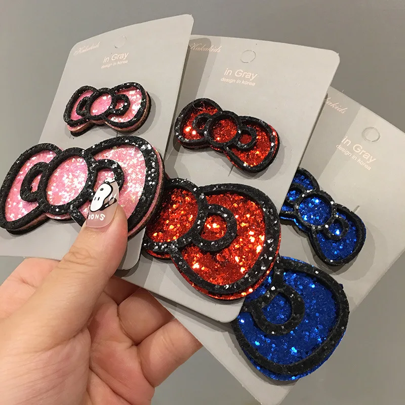 

South Korea's new sequin bow color clip spring clip-edge hair trim