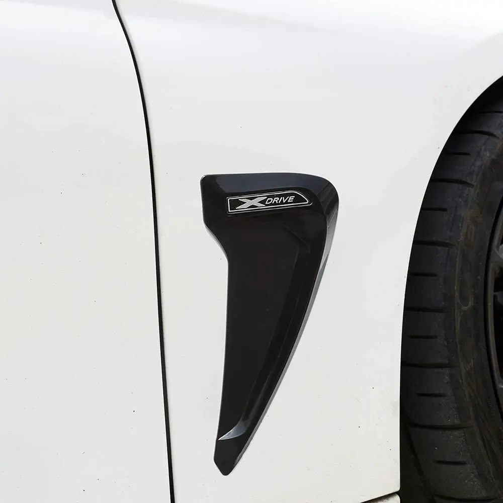 

ABS Plastic Shark Gills Side Fender Vent Decoration 3D Stickers Auto Accessories For BMW F30 F31 F32 F33 F48 Xdrive Emblem Logo