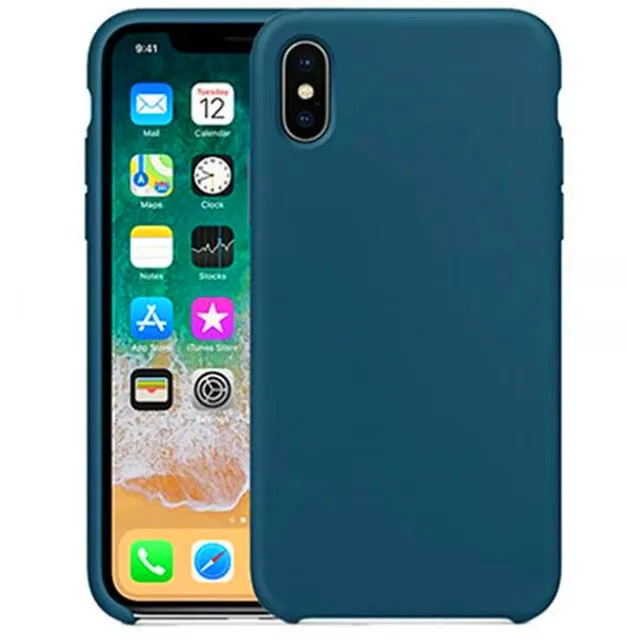 Официальный Стильный силиконовый чехол для iPhone 7 8 6 6S Plus, чехол с логотипом s для Apple iPhone 11 Pro Max X XS Max XR 5 5S, чехол+ коробка - Цвет: Светло-голубой