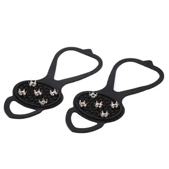 

Durable Crampons Non-Slip Shoes Cover 5 Nails Outdoor Hiking Camping Snowy Ice Anti Slip Sport Goods Winter Black