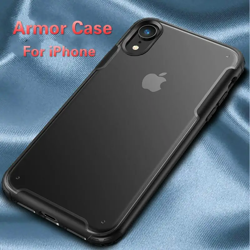 

Shockproof Armor Case For iPhone 8 7 Plus XS XR Transparent Case Cover For iPhone X XR XS Max 7 8 Plus Luxury Silicone Case