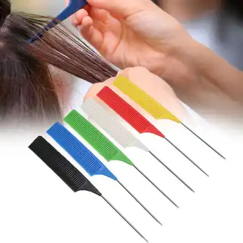 

6pcs Professional Rat Tail Combs Fine Tooth Teasing Comb Hair Styling Tools for Barber Salon Hair Accessories