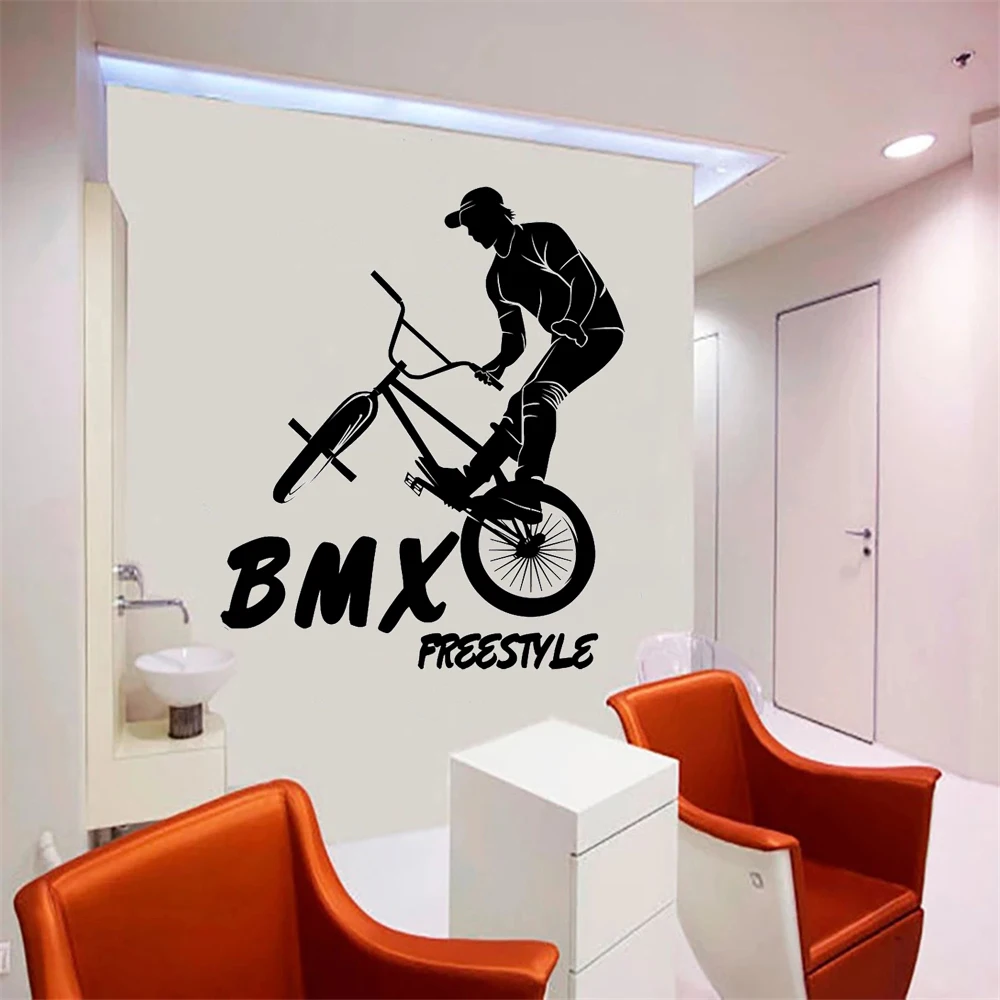 

BMX Bicycle Wall Stickers Boy Room Art Decor Extreme Sport Vinyl Decals Home Decoration Dormitory Exercise Bedroom Mural DW11243
