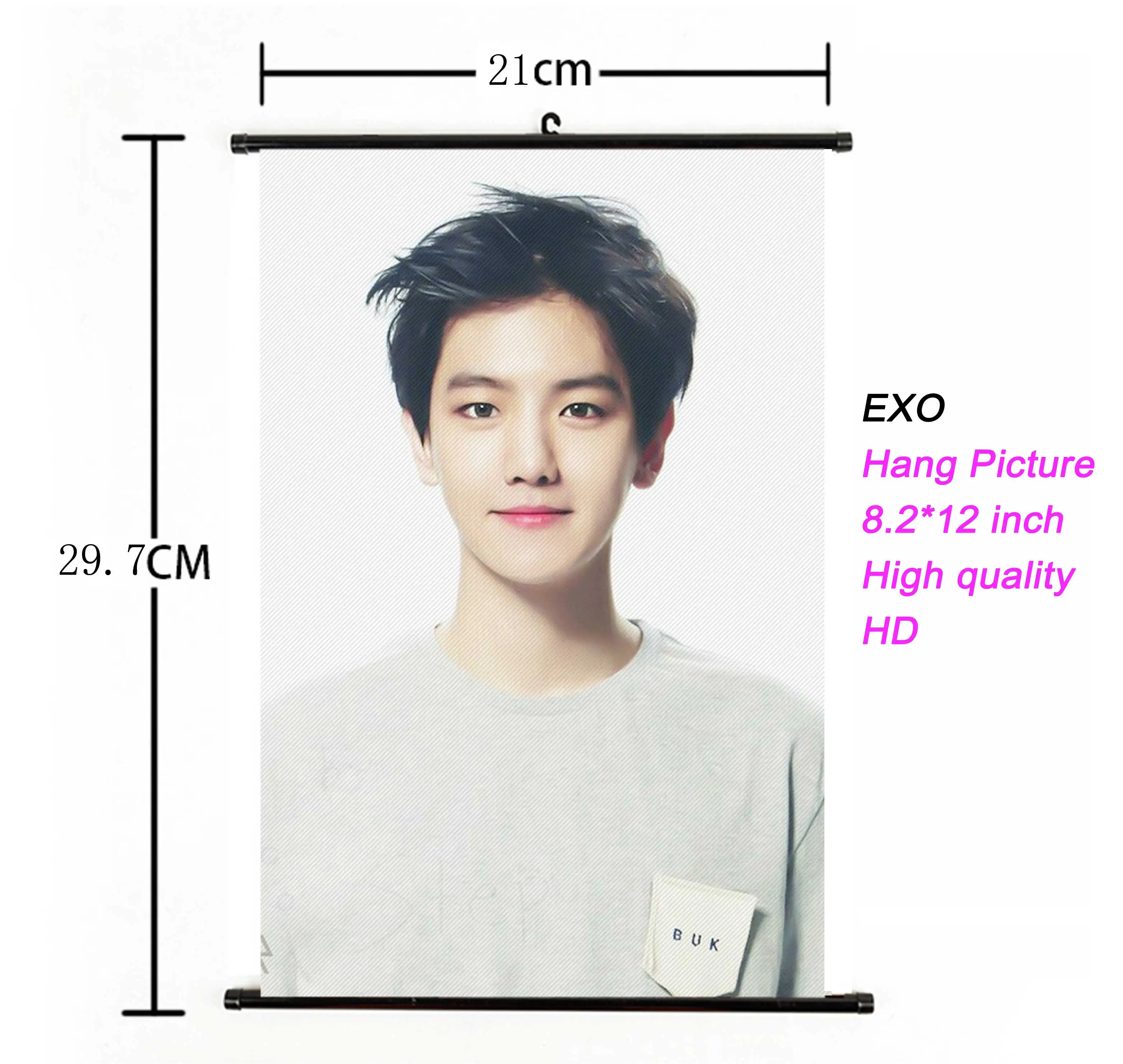 

21*30cm Fashion Kpop EXO Hang poster Fabric high quality k-pop EXO Album Hang picture photo poster for fans gift collection