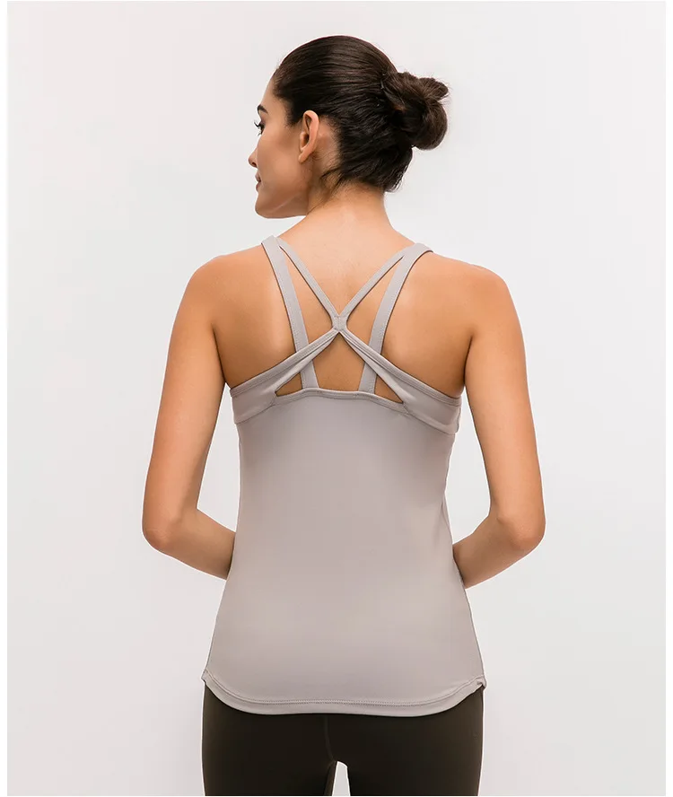 Цветные крестовые ремни гимнастические жилет для йоги женские дышащие мягкие тренировочные топы для фитнеса нейлоновые спортивные рубашки без рукавов
