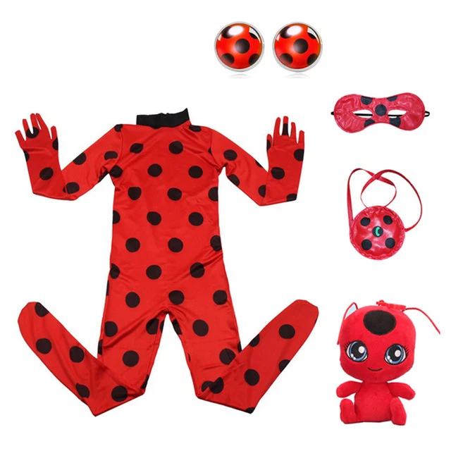 Christmas Fancy Lady Girls Costumes Bug Easter Cosplay Jumpsuit Black cat Children Spandex Costumes Bug for Kids Suits Wig Bag A3-5PCS