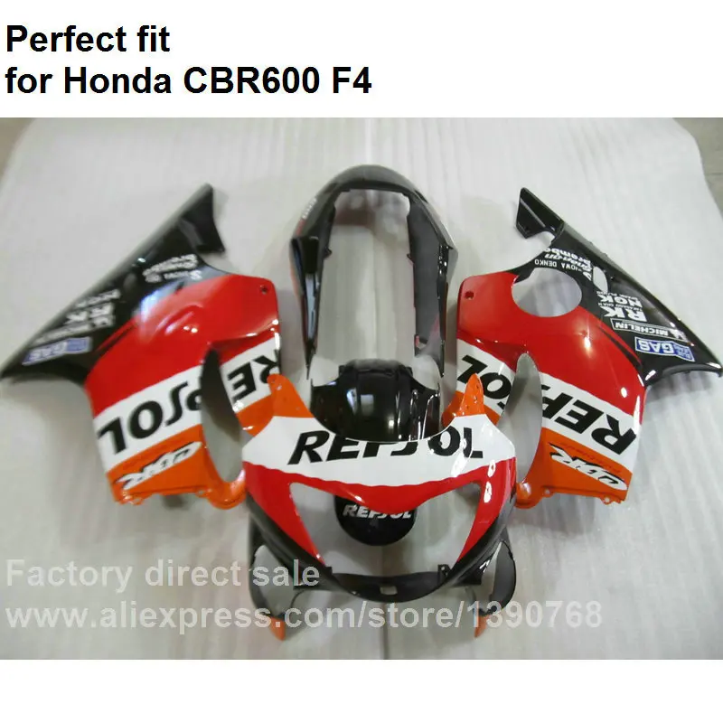 fit обтекателя комплект для Honda CBR600 F4 1999 2000 красно-черные Обтекатели CBR 600 F4 99 00 FX26