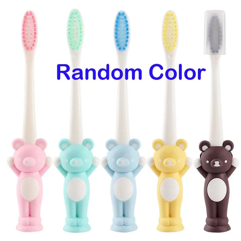 2 шт. Лидер продаж Детская гигиеническая зубная щетка с мультяшным кроликом электрическая Массажная щетка для ухода за зубами детская зубная щетка очищающее средство - Цвет: Random Bear New