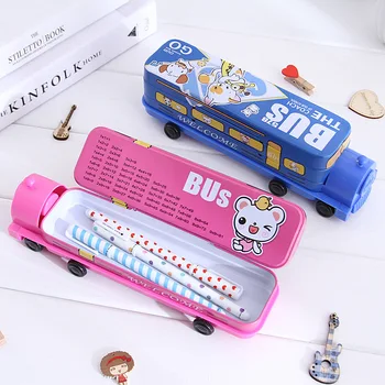 

Small train built in pencil sharpener double stationery pencil case creative cartoon pupil pencil case